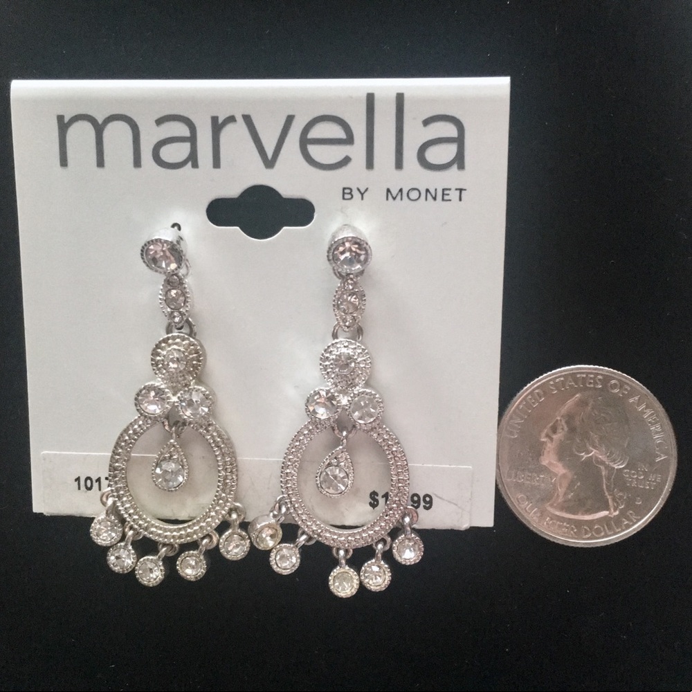 Marvella Dangle Rhinestone Earrings - Picture 3 of 3